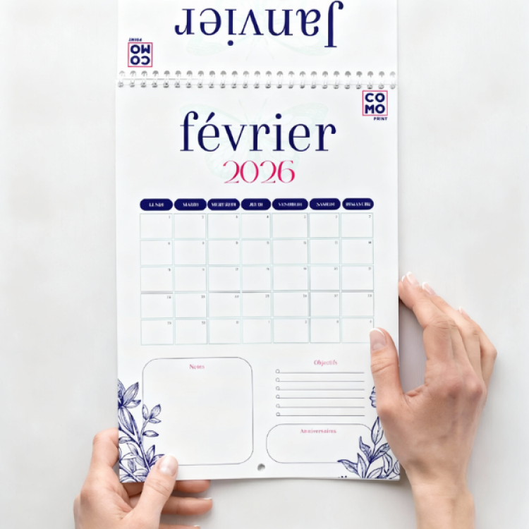 Calendrier publicitaire &agrave; spirale