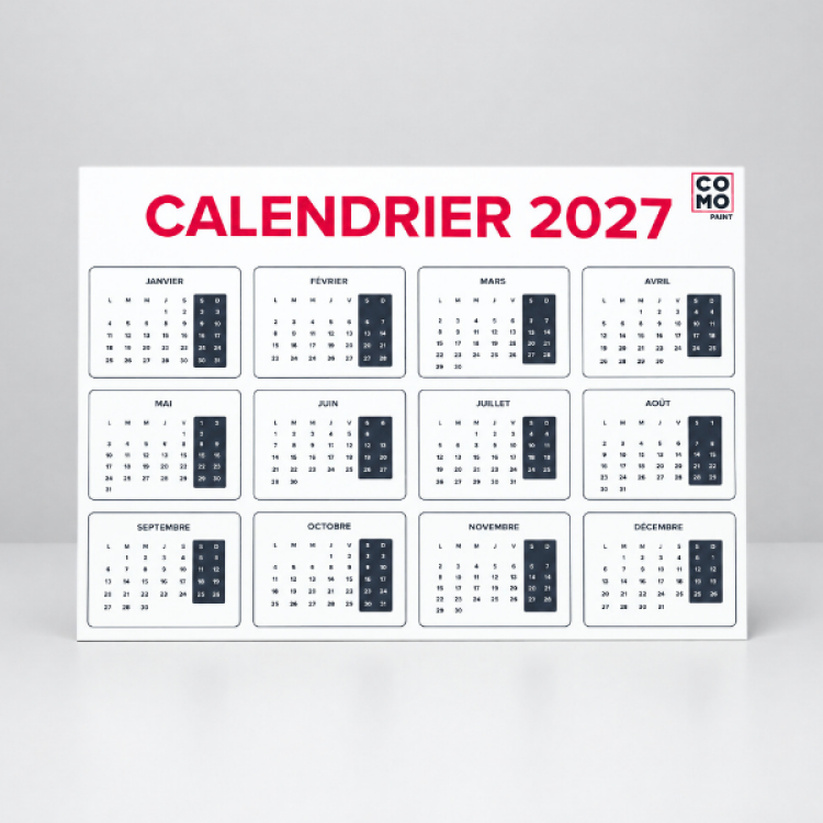 Calendrier publicitaire rigide