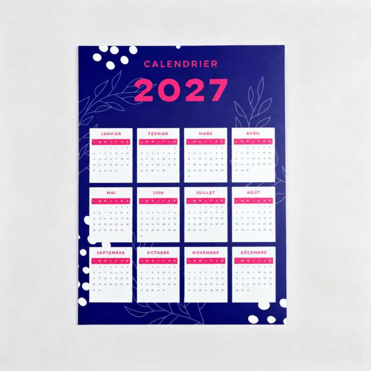 Calendrier publicitaire souple