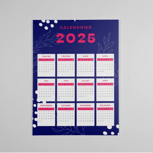 Calendrier publicitaire souple