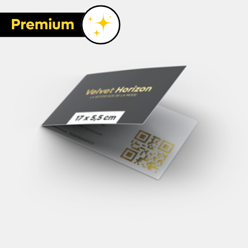 Cartes de visite avec Dorure Double  17x55cm