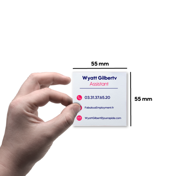 Cartes de visite avec Vernis Sélectif (Carré : 5,5x5,5cm)