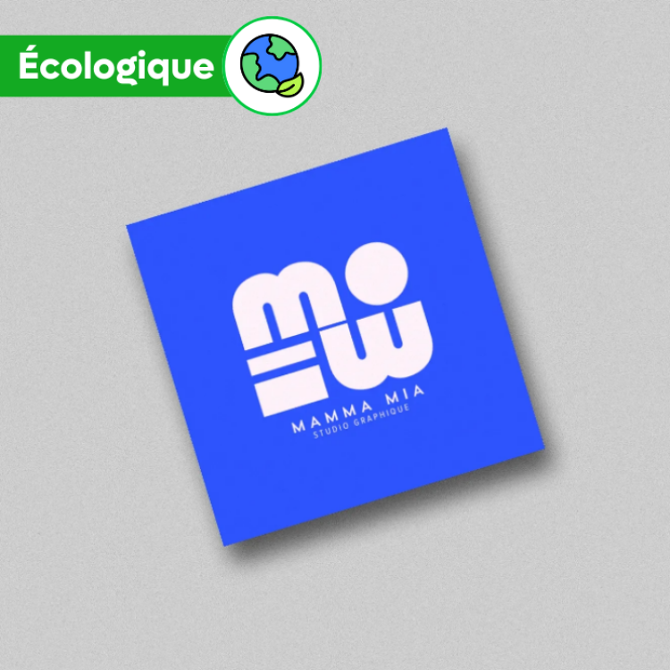 Cartes de visite en papier recyclé (Carré : 5,5x5,5cm)