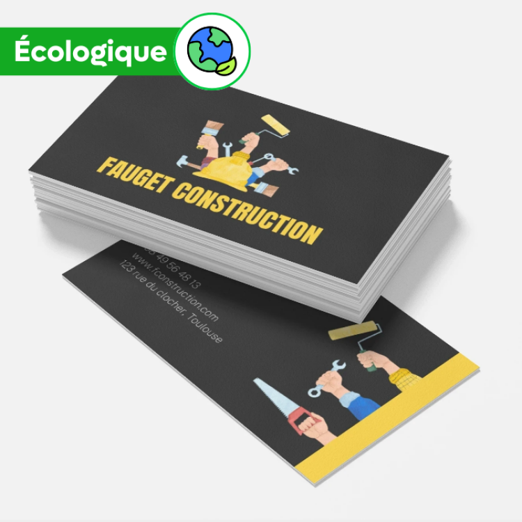 Cartes de visite en papier recyclé (Grand : 12,8x8cm)