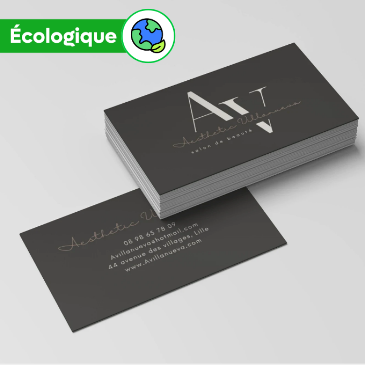 Cartes de visite en papier recyclé (Standard : 8,5x5,5cm)