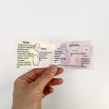 Cartes de visite standard (Double : 17x5,5cm)