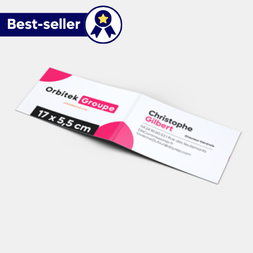 Cartes de visite standard Double  17x55cm