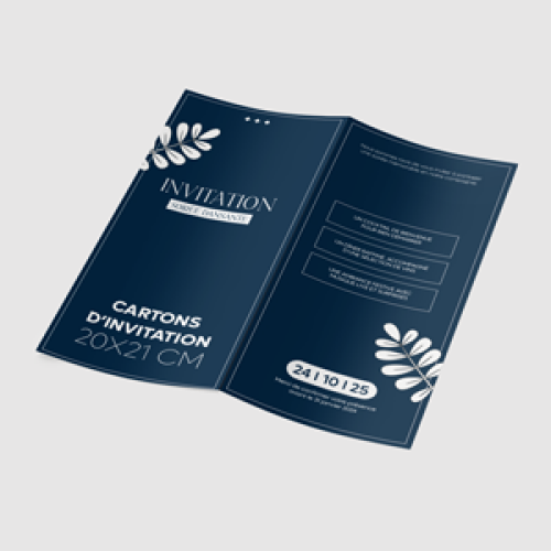 Cartons dInvitation 20x21cm 10x21cm plié