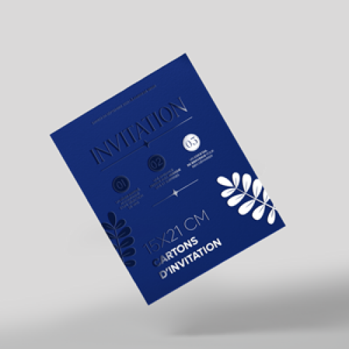 Cartons dinvitation avec Vernis sélectif 15x21cm