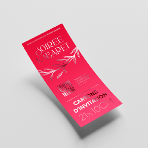 Cartons dinvitation avec Vernis sélectif 21x10cm