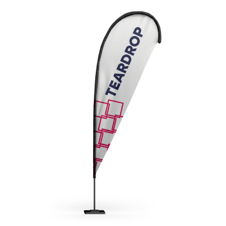Beachflag Pubblicitario A Goccia Ghiaccio - 2.8m Altezza Con Base E Custodia Per Gelateria E Negozi