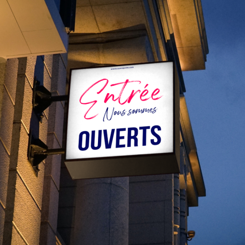 Enseigne lumineuse carréerectangle