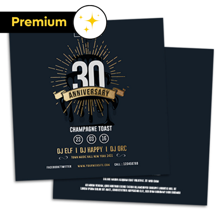 Flyers avec dorure 10x10cm