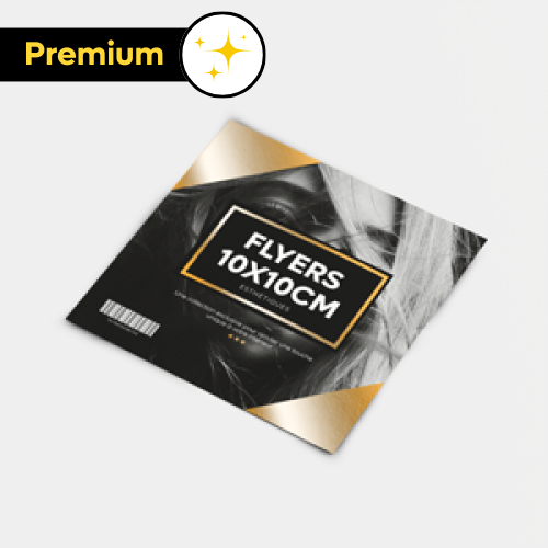 Flyers avec dorure 10x10cm