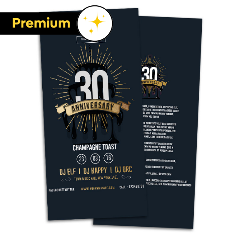 Flyers avec dorure 10x21cm