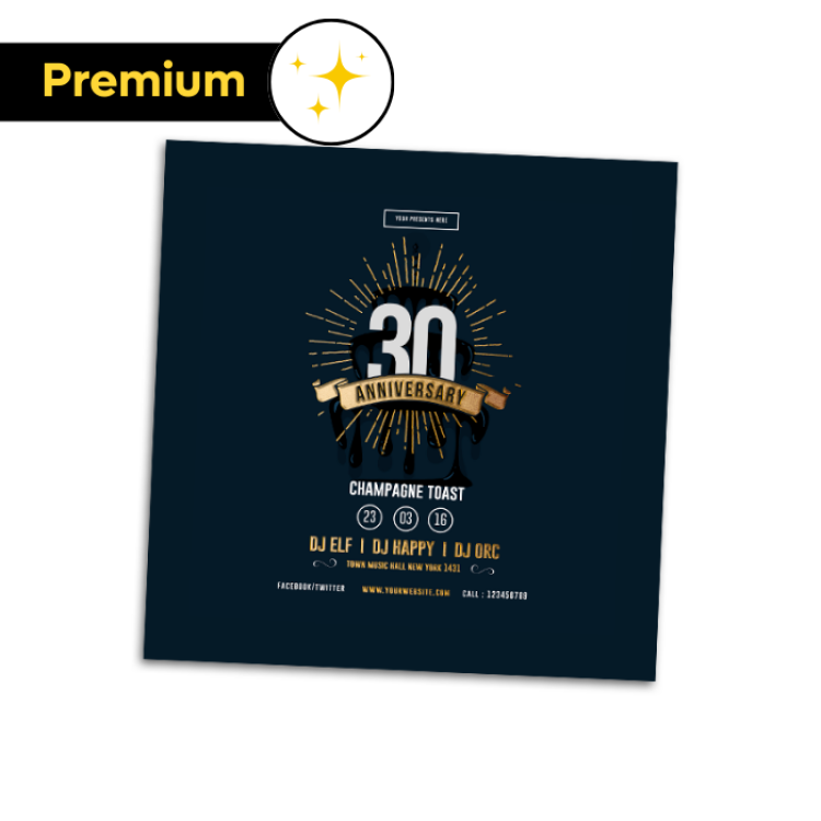 Flyers avec dorure 15x15cm