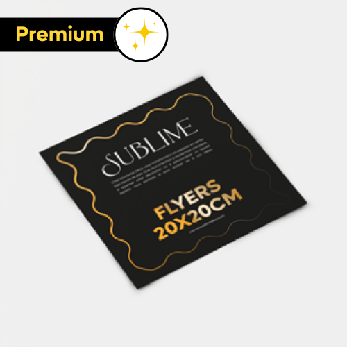 Flyers avec dorure 20x20cm