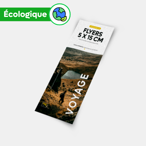 Flyers en papier recyclé 5x15cm