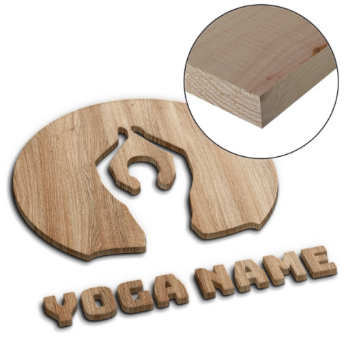 Logo et lettrage en bois