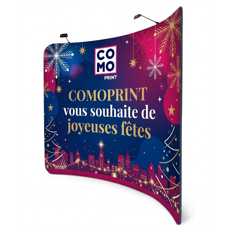 Mur d'image textile incurvé