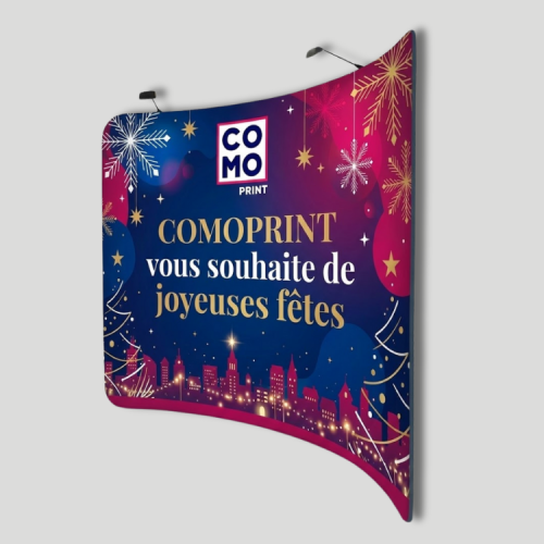 Mur dimage textile incurvé