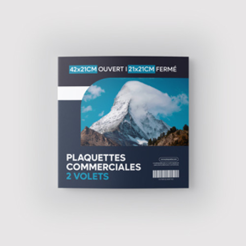 Plaquettes commerciales 2 volets 42x21cm ouvert  21x21cm fermé