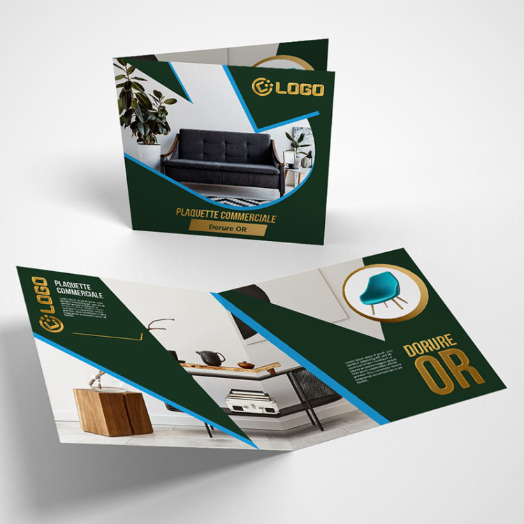 Plaquettes commerciales Dorure (30x15cm ouvert - 15x15cm fermé)