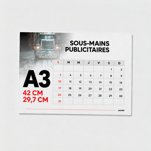 Sousmains publicitaires A3 42x297cm