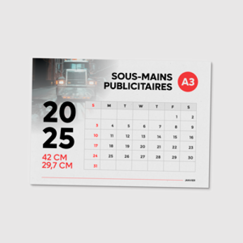 Sousmains publicitaires A3 42x297cm
