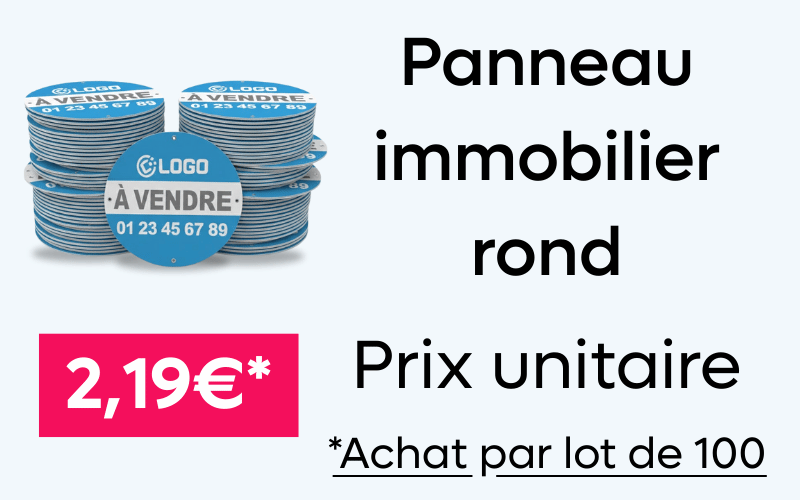 Panneau immobilier rond