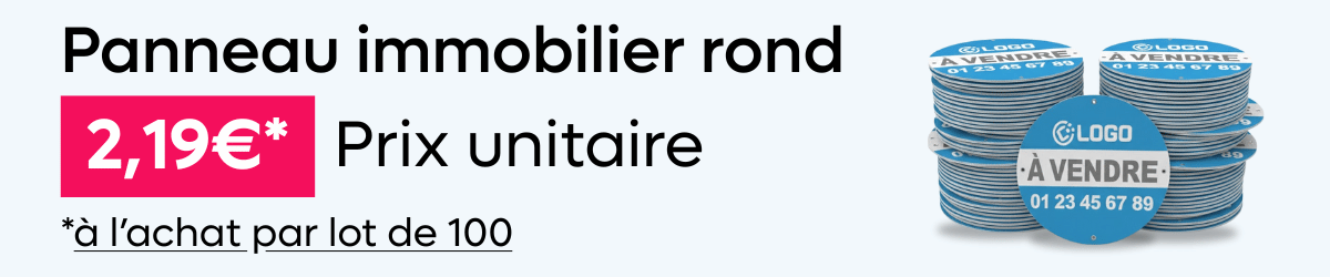 Panneau immobilier rond