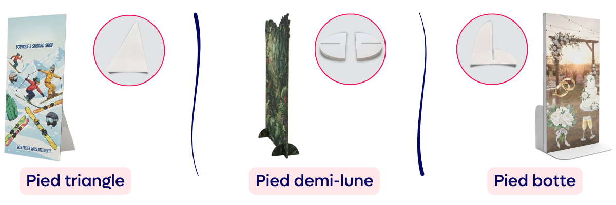 Pieds présentoir de sol