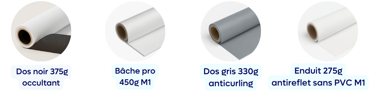 Supports d'impression roll up gamme compl&egrave;te