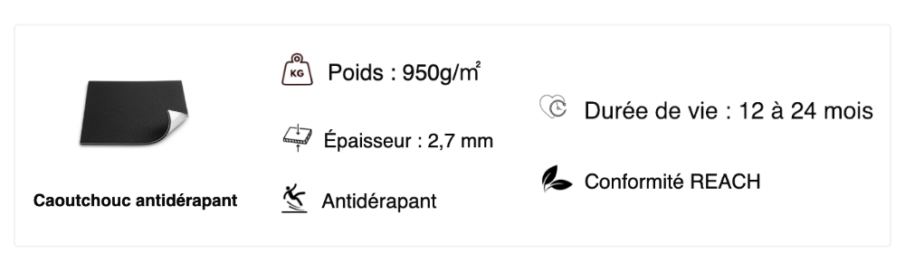 Support d'impression caoutchouc antidérapant