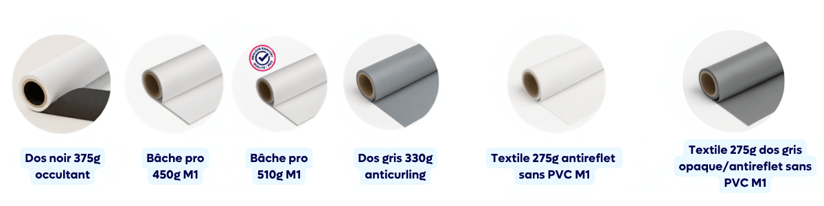 présentation des supports bâches pour le roll up