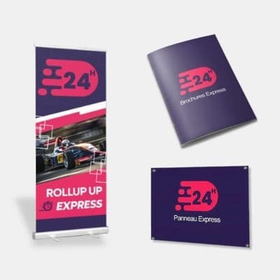 rollup, brochures et panneaux.