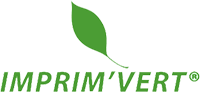 Logo Imprim'Vert, impression écologique certifiée.